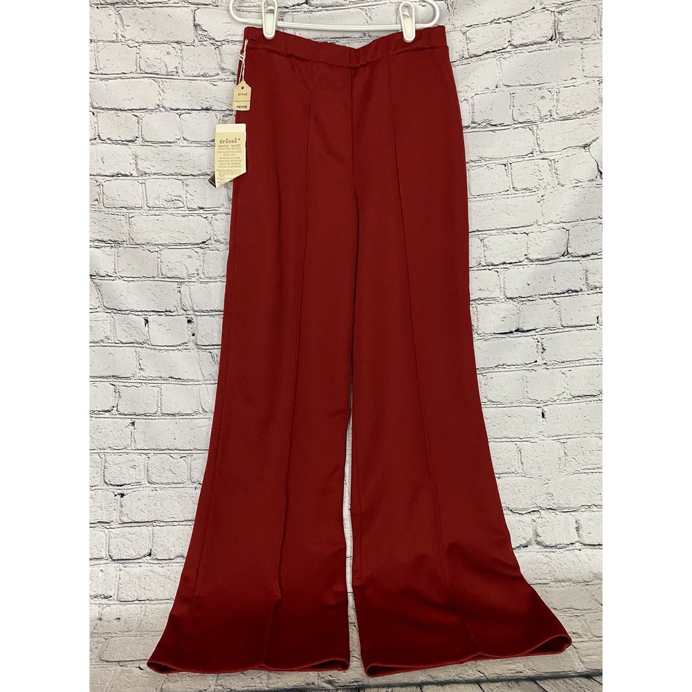 Trissi NWT‎ Vintage Red Wide Leg Flare Bell 70's retro Disco pants Women's 10